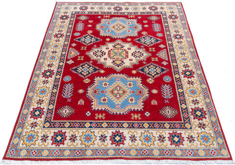 Kazak Red Hand Knotted 51 X 68 Area Rug 700-145649 Image 1