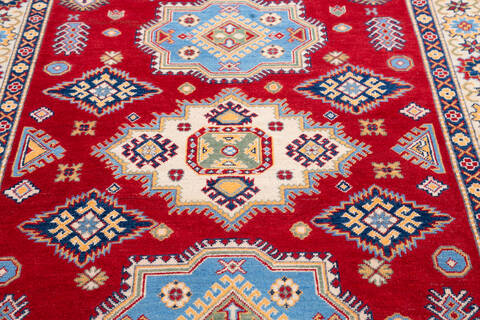 Kazak Red Hand Knotted 51 X 68 Area Rug 700-145649 Image 3