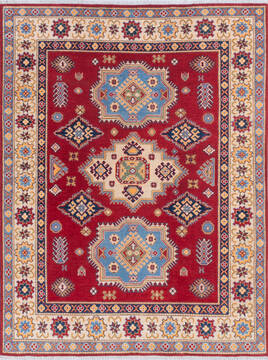 Kazak Red Hand Knotted 5'1" X 6'8"  Area Rug 700-145649