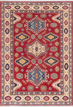 Kazak Red Hand Knotted 3'11" X 5'8"  Area Rug 700-145652