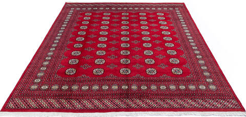 Bokhara Red Square Hand Knotted 80 X 84 Area Rug 700-145658 Image 1