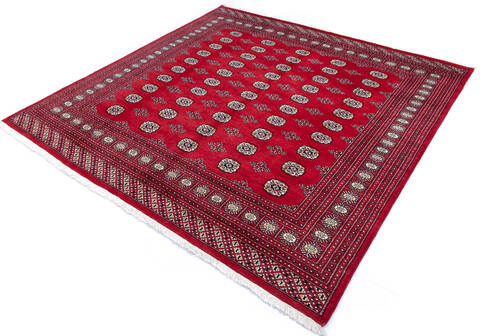 Bokhara Red Square Hand Knotted 80 X 84 Area Rug 700-145658 Image 2
