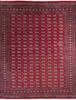 Bokhara Red Hand Knotted 106 X 131  Area Rug 700-145659 Thumb 0