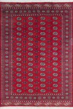 Bokhara Red Hand Knotted 6'1" X 8'9"  Area Rug 700-145662