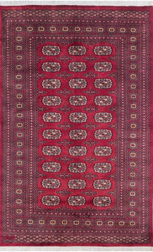 Bokhara Red Hand Knotted 5'3" X 8'2"  Area Rug 700-145665