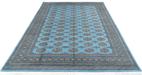 Bokhara Blue Hand Knotted 82 X 104 Area Rug 700-145666 Image 1