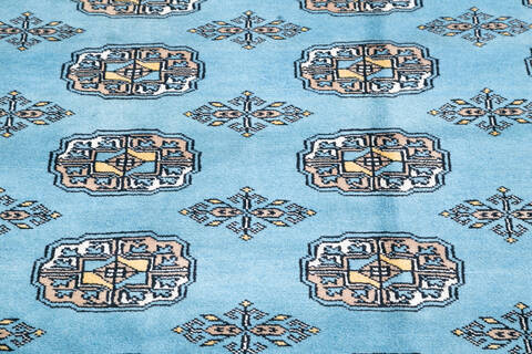 Bokhara Blue Hand Knotted 82 X 104 Area Rug 700-145666 Image 3