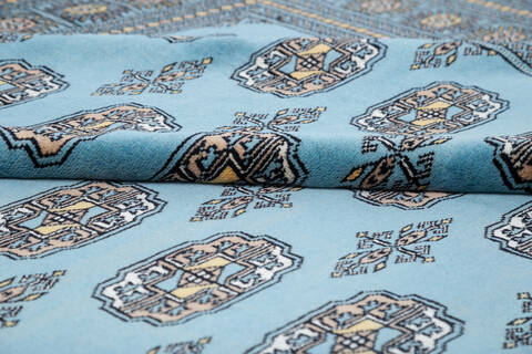 Bokhara Blue Hand Knotted 82 X 104 Area Rug 700-145666 Image 5