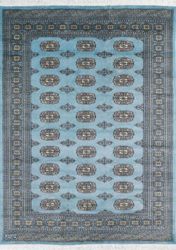 Bokhara Blue Hand Knotted 5'9" X 7'9"  Area Rug 700-145670