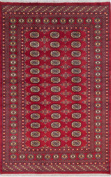 Bokhara Red Hand Knotted 5'2" X 8'0"  Area Rug 700-145675