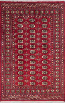 Bokhara Red Hand Knotted 5'2" X 8'0"  Area Rug 700-145675