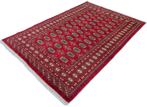 Bokhara Red Hand Knotted 51 X 75 Area Rug 700-145676 Image 2