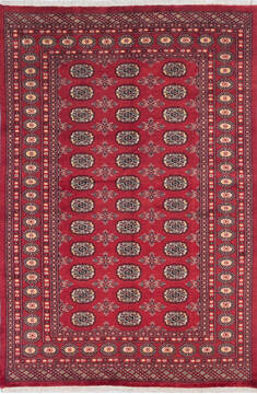 Bokhara Red Hand Knotted 5'1" X 7'5"  Area Rug 700-145676