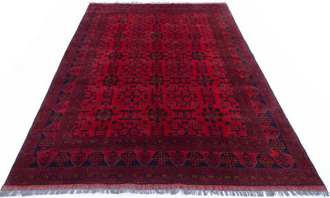 Khan Mohammadi Red Hand Knotted 69 X 95 Area Rug 700-145679 Image 1