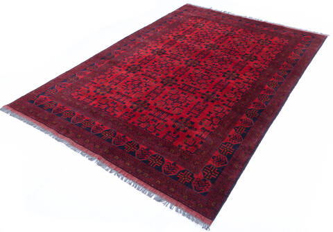 Khan Mohammadi Red Hand Knotted 69 X 95 Area Rug 700-145679 Image 2