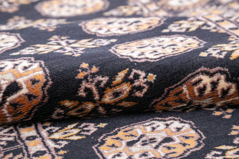 Bokhara Black Runner Hand Knotted 27 X 99 Area Rug 700-145688 Image 5