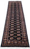 Bokhara Black Runner Hand Knotted 27 X 99  Area Rug 700-145688 Thumb 1