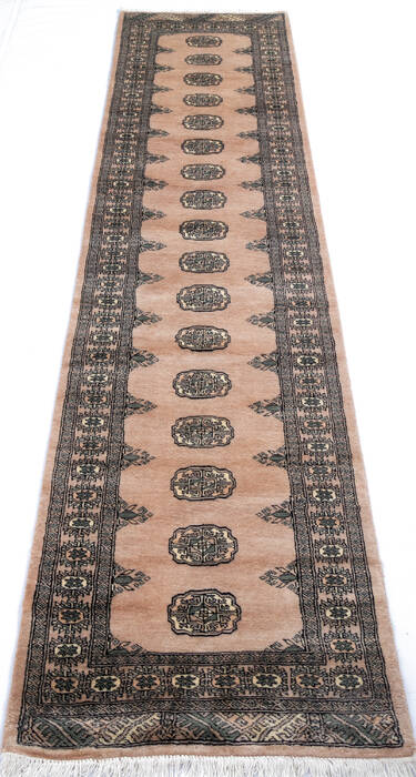 Bokhara Beige Runner Hand Knotted 27 X 106 Area Rug 700-145689 Image 1