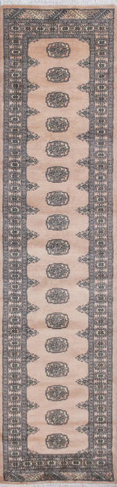 Bokhara Beige Runner Hand Knotted 27 X 106 Area Rug 700-145689 Image 0