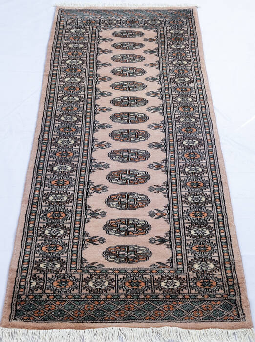 Bokhara Beige Runner Hand Knotted 24 X 62 Area Rug 301-145691 Image 1