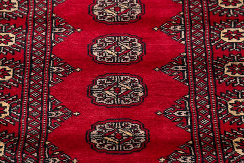 Bokhara Red Runner Hand Knotted 26 X 120 Area Rug 700-145692 Image 3