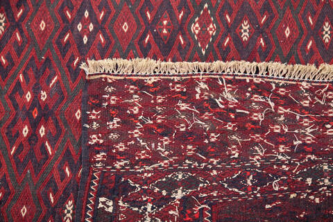 Kilim Red Runner Hand Knotted 67 X 122 Area Rug 700-145693 Image 8