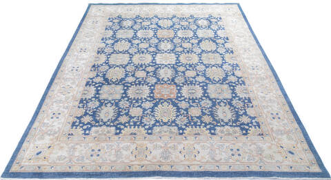 Chobi Blue Hand Knotted 81 X 100 Area Rug 700-145703 Image 1