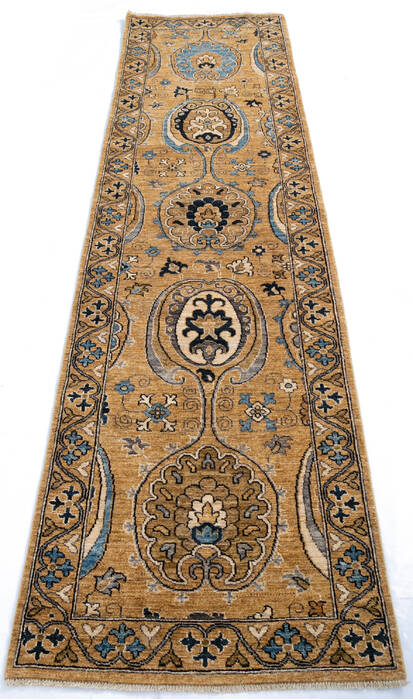 Chobi Yellow Runner Hand Knotted 26 X 97 Area Rug 700-145705 Image 1
