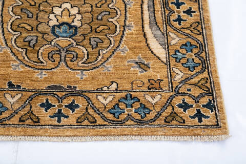 Chobi Yellow Runner Hand Knotted 26 X 97 Area Rug 700-145705 Image 4
