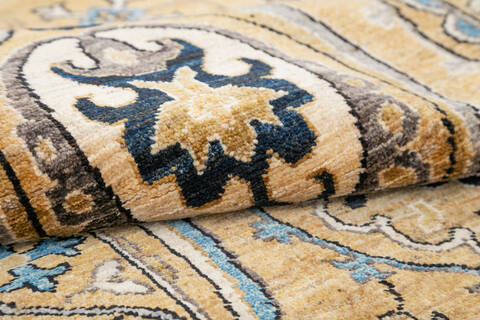 Chobi Yellow Runner Hand Knotted 26 X 97 Area Rug 700-145705 Image 5