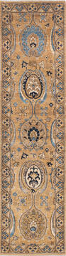 Afghan Chobi Yellow Runner 10 to 12 ft Wool Carpet 145705
