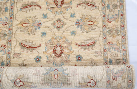 Chobi Beige Runner Hand Knotted 26 X 145 Area Rug 700-145708 Image 4