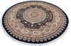 Pak-Persian Black Round Hand Knotted 92 X 92  Area Rug 700-145709 Thumb 1