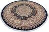 Pak-Persian Black Round Hand Knotted 92 X 92 Area Rug 700-145709 Thumb 1