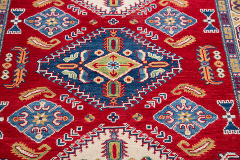 Kazak Red Hand Knotted 311 X 60 Area Rug 700-145713 Image 3