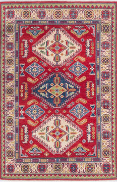 Kazak Red Hand Knotted 3'11" X 6'0"  Area Rug 700-145713
