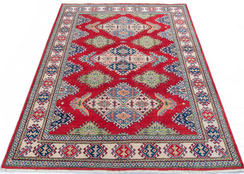 Kazak Red Hand Knotted 57 X 77 Area Rug 700-145715 Image 1