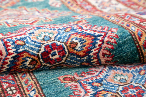 Kazak Green Runner Hand Knotted 27 X 73 Area Rug 700-145719 Image 4
