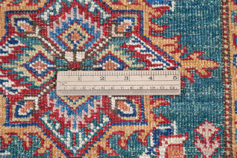 Kazak Green Runner Hand Knotted 27 X 73 Area Rug 700-145719 Image 5