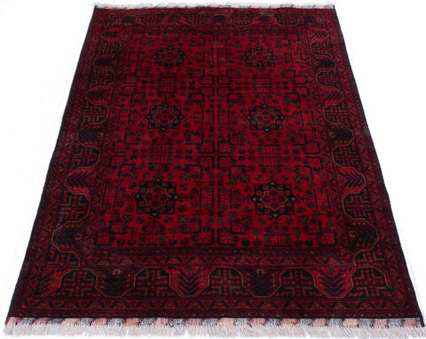 Khan Mohammadi Red Hand Knotted 50 X 68 Area Rug 700-145722 Image 1