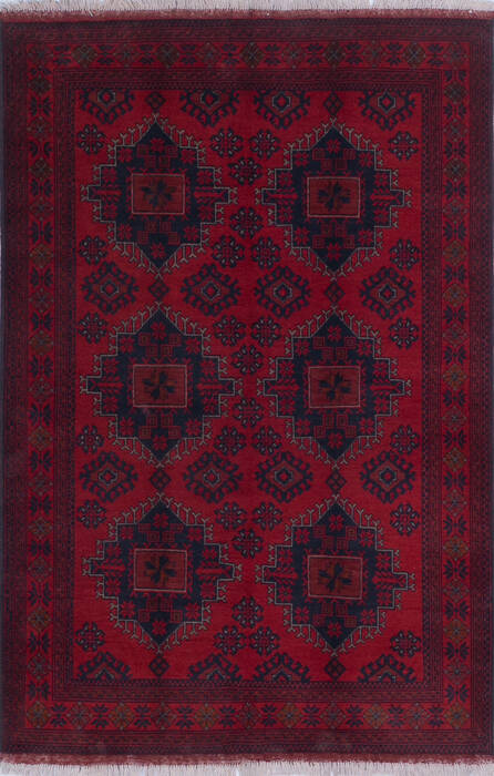 Khan Mohammadi Red Hand Knotted 42 X 64 Area Rug 700-145729 Image 0
