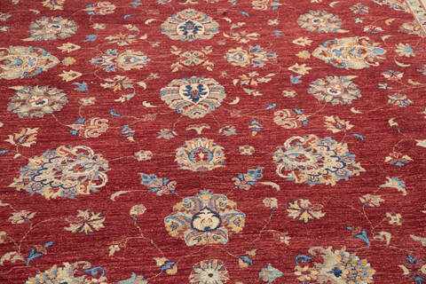 Chobi Red Hand Knotted 100 X 135 Area Rug 700-145730 Image 3