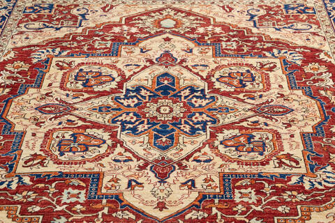 Chobi Red Hand Knotted 82 X 98  Area Rug 700-145731 Image 3