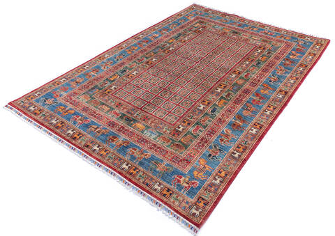 Chobi Red Hand Knotted 68 X 96 Area Rug 700-145733 Image 2