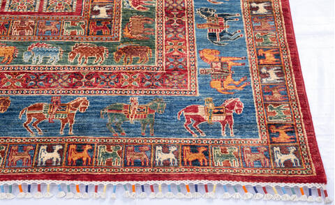 Chobi Red Hand Knotted 68 X 96 Area Rug 700-145733 Image 4