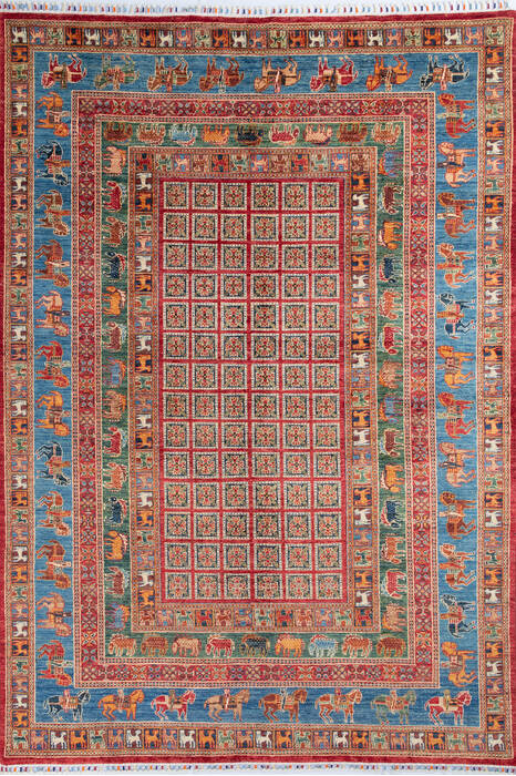 Chobi Red Hand Knotted 68 X 96 Area Rug 700-145733 Image 0