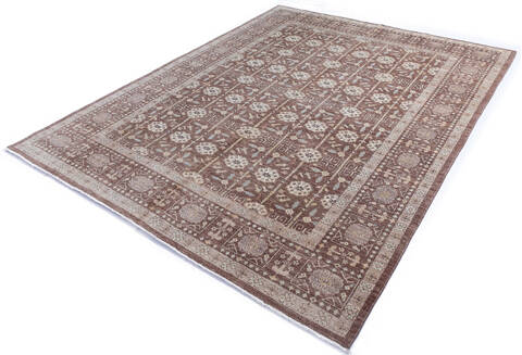 Chobi Brown Hand Knotted 80 X 101 Area Rug 700-145734 Image 2