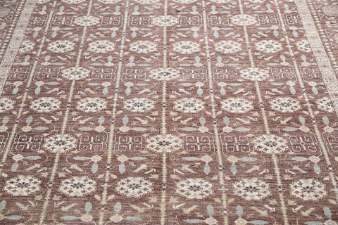 Chobi Brown Hand Knotted 80 X 101 Area Rug 700-145734 Image 3