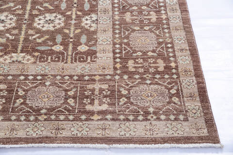 Chobi Brown Hand Knotted 80 X 101 Area Rug 700-145734 Image 4