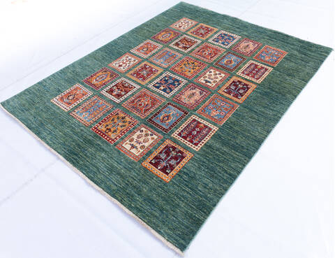 Chobi Green Hand Knotted 410 X 62 Area Rug 700-145736 Image 2